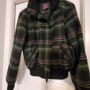 Forever 21 Plaid Bomber Jacket
